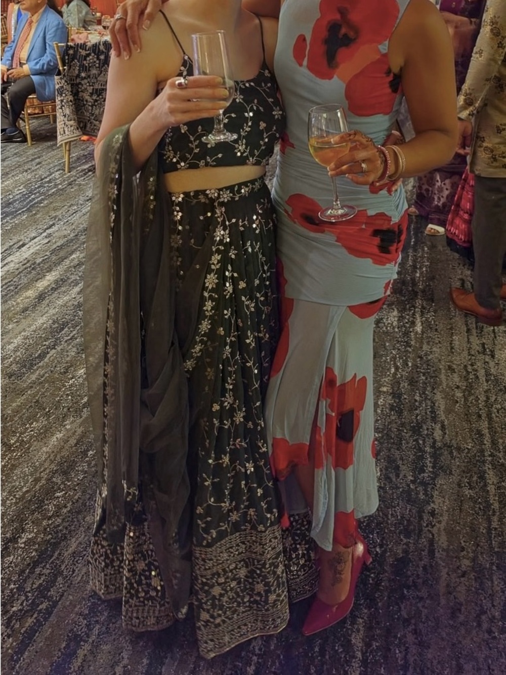 Dark Green & Silver Embroidered Lehenga with Dupatta